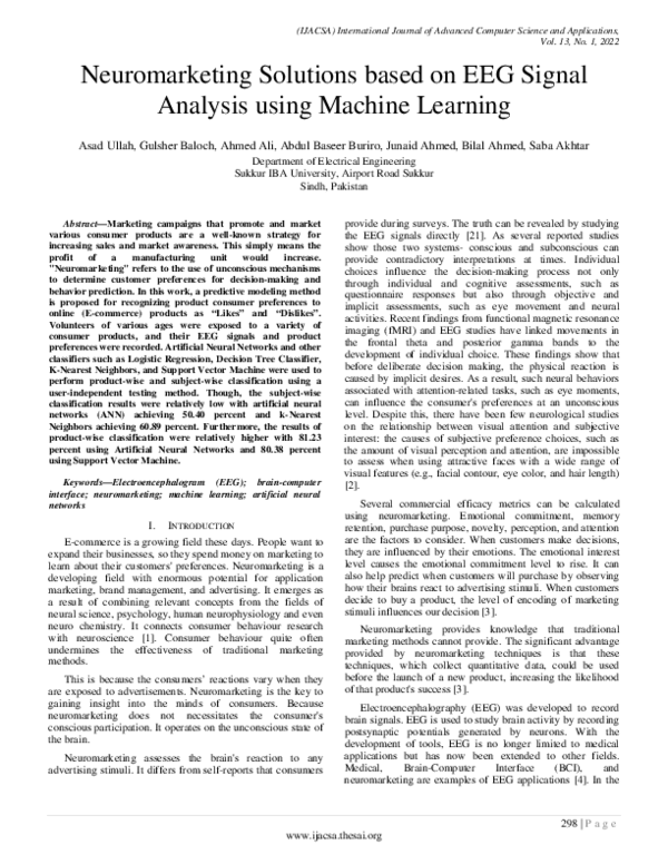 (PDF) Neuromarketing Solutions based on EEG Signal Analysis using ...