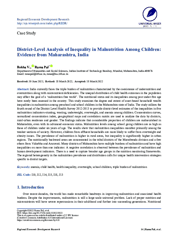 (PDF) District-Level Analysis of Inequality in Malnutrition Among ...