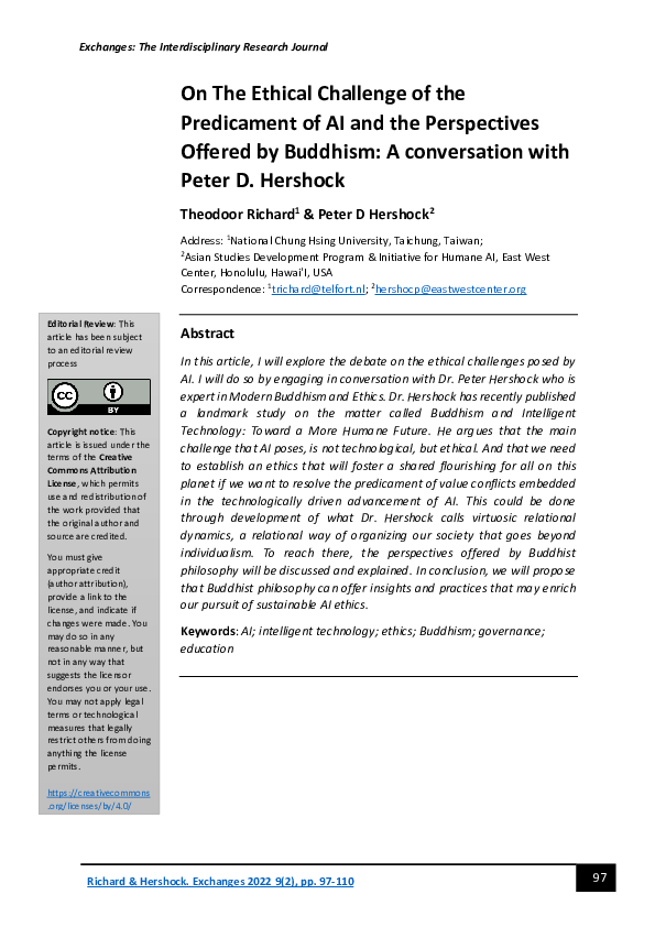 On The Ethical Challenge of the Predicament of AI and the Perspectives Offered by Buddhism