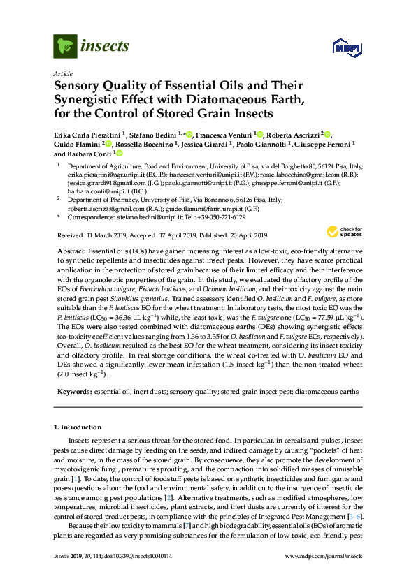 (PDF) Sensory Quality of Essential Oils and Their Synergistic Effect ...