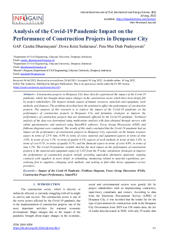 (PDF) Analysis of the Covid-19 Pandemic Impact on the Performance of ...