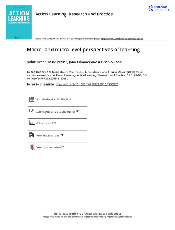 (PDF) Macro- and micro-level perspectives of learning