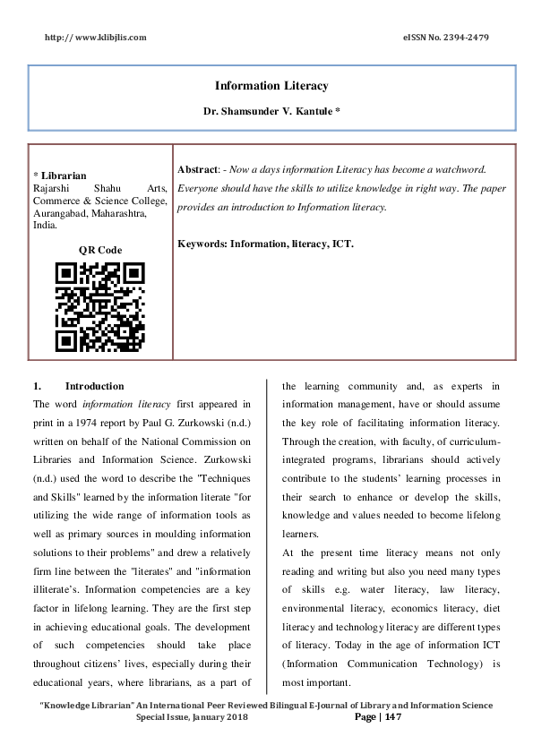 (PDF) Information Literacy