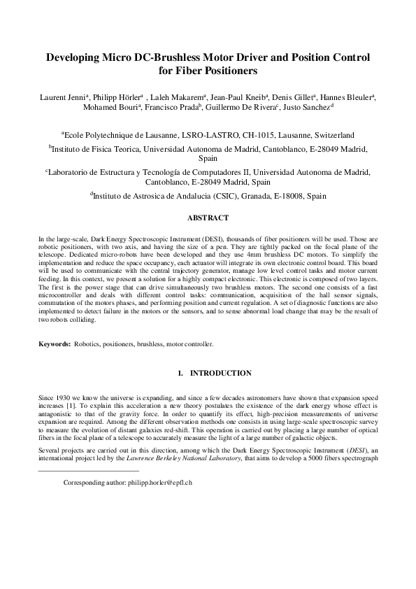 (PDF) Developing micro DC-brushless motor driver and position control ...