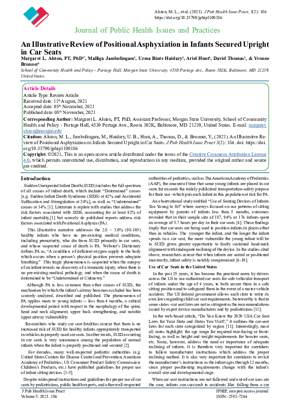 (PDF) An Illustrative Review of Positional Asphyxiation in Infants