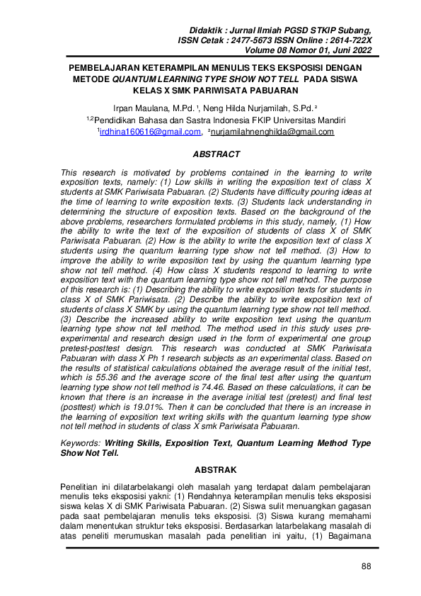 (PDF) A Pembelajaran Keterampilan Menulis Teks Eksposisi Dengan Metode ...