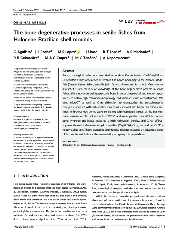 (PDF) The bone degenerative processes in senile fishes from Holocene ...