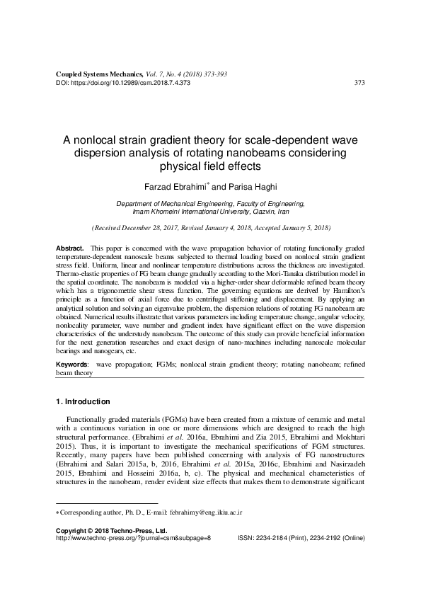 (PDF) A nonlocal strain gradient theory for scale-dependent wave ...