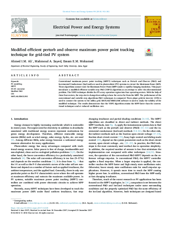 (PDF) Modified efficient perturb and observe maximum power point ...