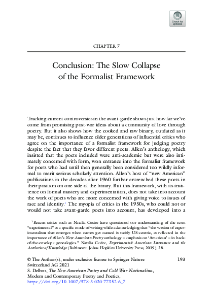 (PDF) Conclusion: The Slow Collapse of the Formalist Framework