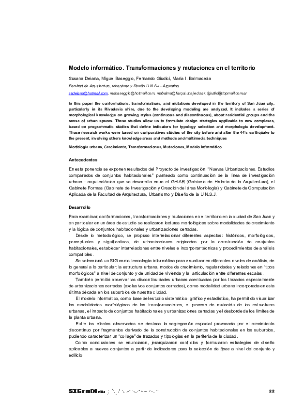 (PDF) Modelo informático. Transformaciones y mutaciones en el territorio