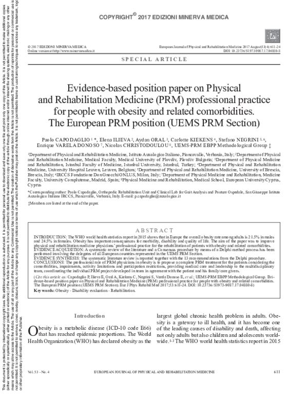 (PDF) Evidence-based position paper on Physical and Rehabilitation ...