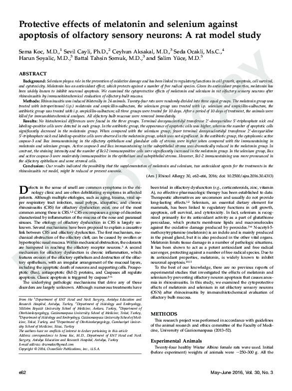 (PDF) Protective Effects of Melatonin and Selenium against Apoptosis of ...