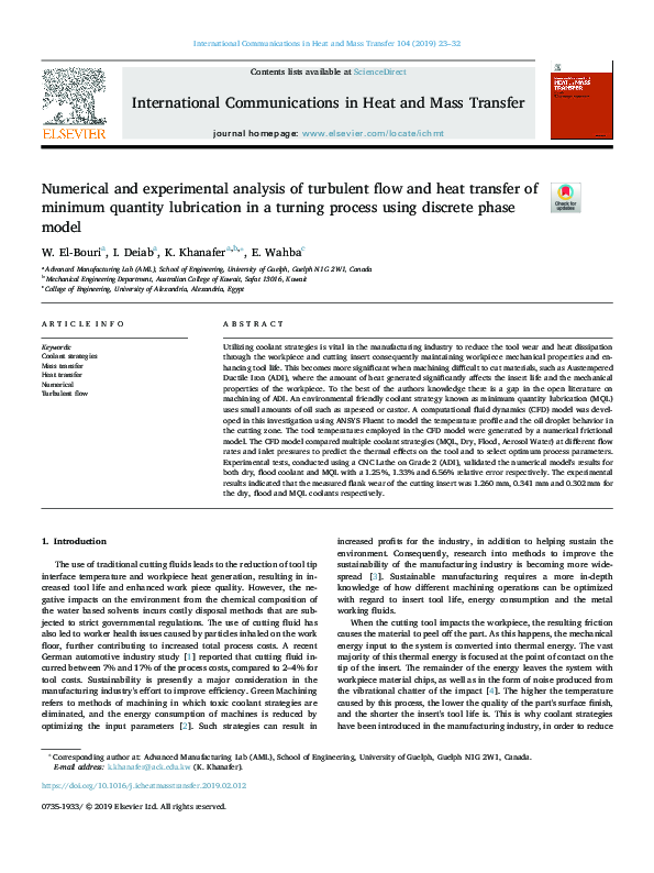 (PDF) Numerical and Experimental Analysis of Turbulent Flow in ...