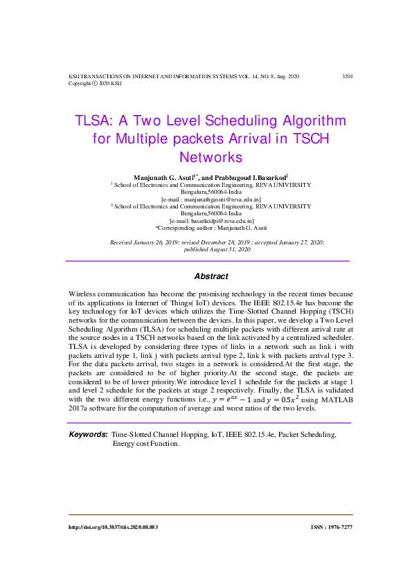 (PDF) TLSA: A Two Level Scheduling Algorithm for Multiple packets ...