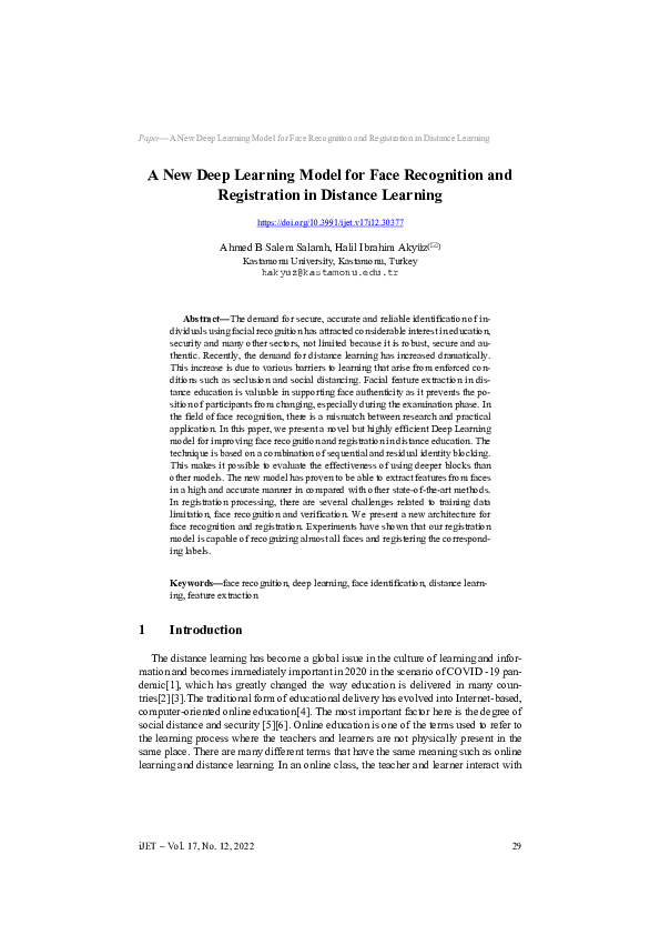 (PDF) New Deep Learning Model for Face Recognition and Registration in ...