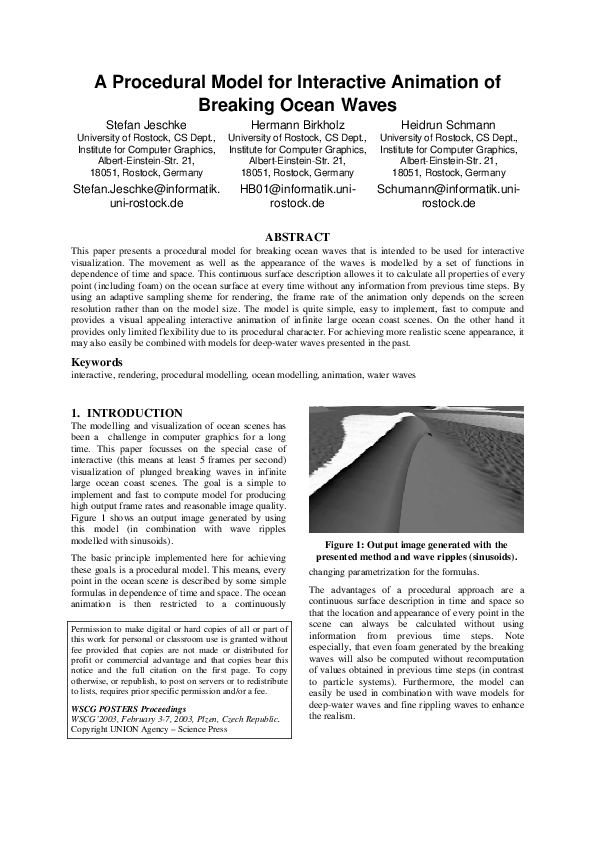 (PDF) A procedural model for interactive animation of breaking ocean waves