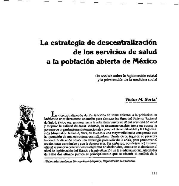 (PDF) La estrategia de descentralización de los servicios de salud a la ...