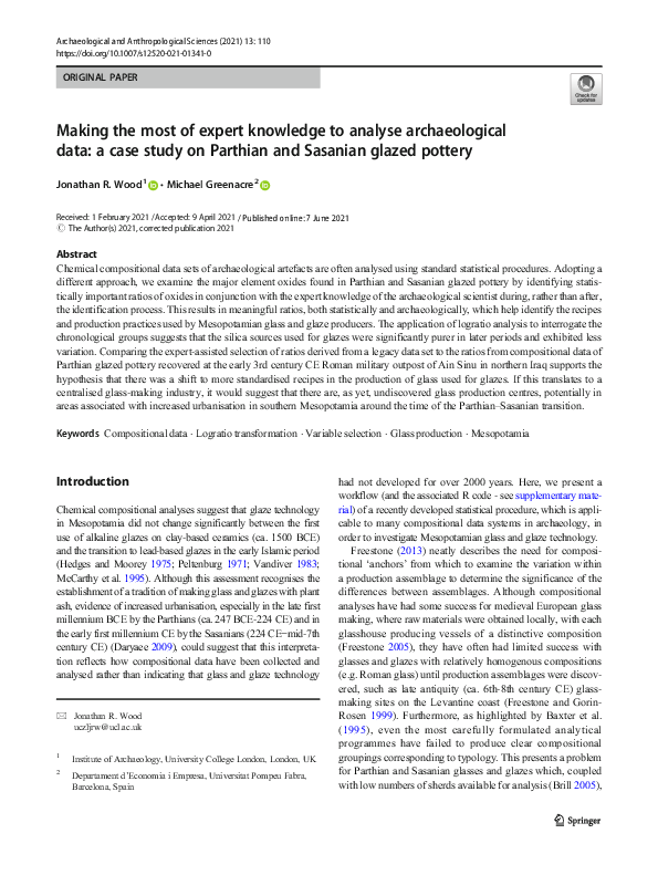 (PDF) Making the most of expert knowledge to analyse archaeological