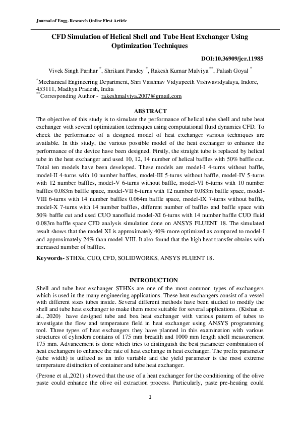 (PDF) CFD Simulation of Helical Shell and Tube Heat Exchanger Using ...