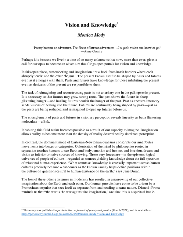 (PDF) Vision and Knowledge