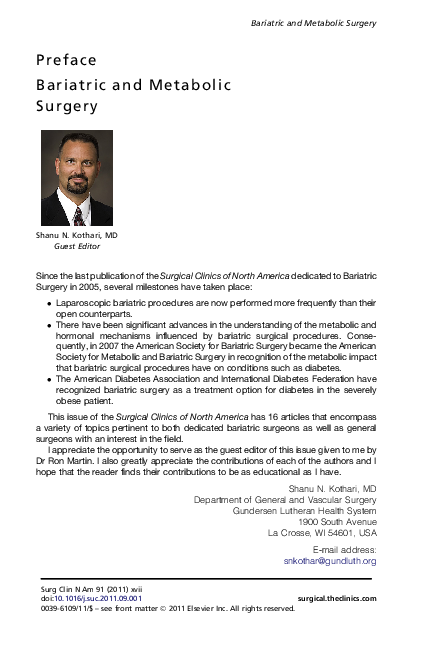 (PDF) Bariatric and Metabolic Surgery
