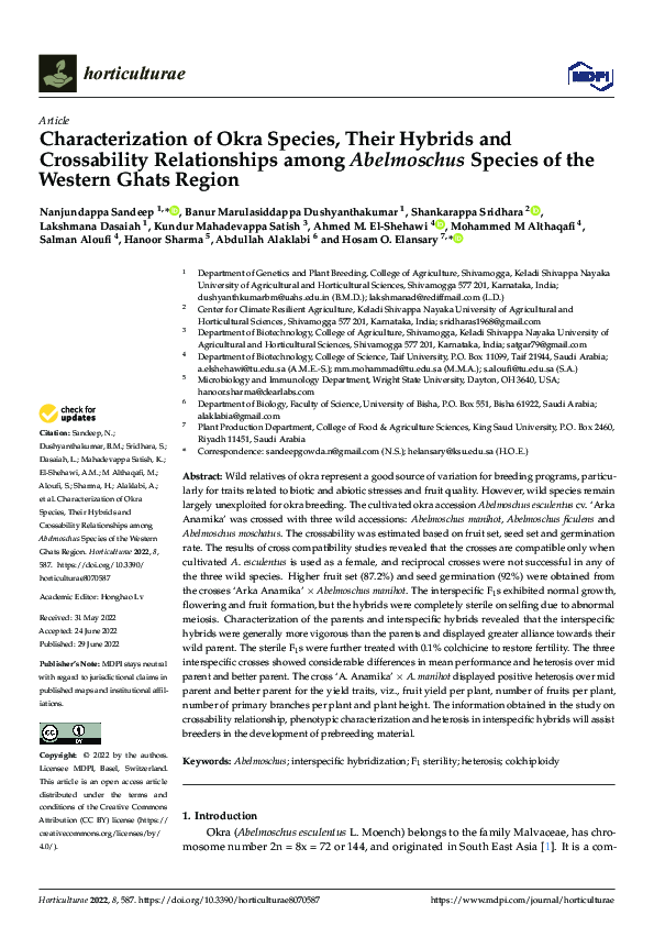 (PDF) Characterization of Okra Species, Their Hybrids and Crossability ...