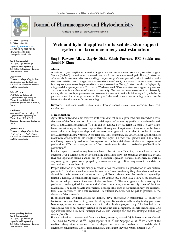 (PDF) Web and Hybrid Application Based Decision Support System for Farm ...