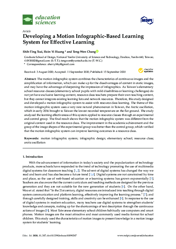 (PDF) Developing a Motion Infographic-Based Learning System for ...