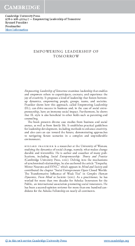 (PDF) Empowering Leadership of Tomorrow