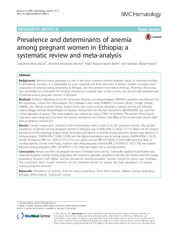 (PDF) Prevalence and determinants of anemia among primary school pupils ...