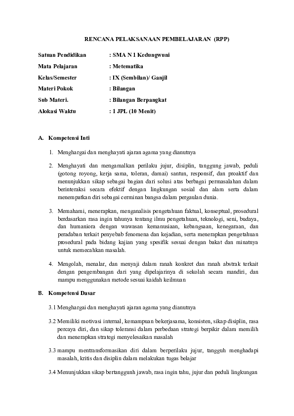 (DOC) Rpp bilangan