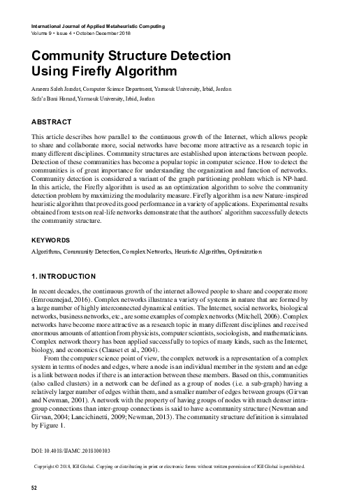 (PDF) Community Structure Detection Using Firefly Algorithm