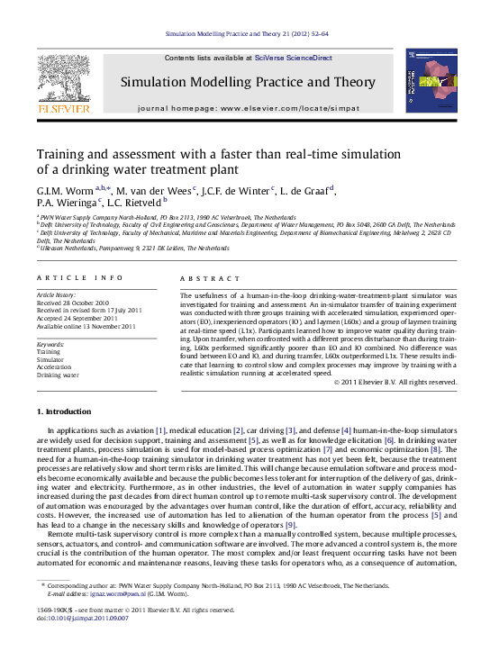 (PDF) Training and assessment with a faster than real-time simulation ...