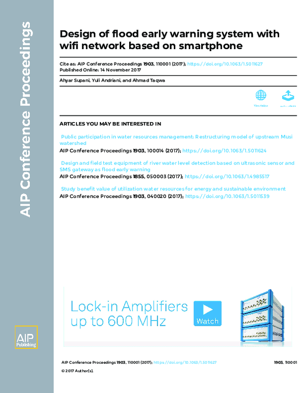 (PDF) Design of flood early warning system with wifi network based on ...