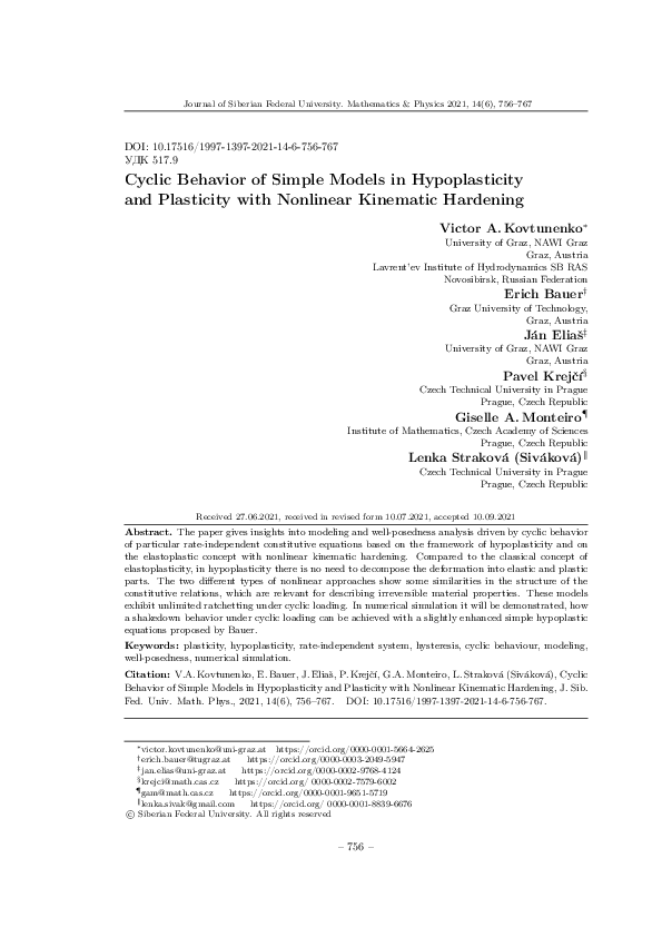 (PDF) Cyclic Behavior of Simple Models in Hypoplasticity and Plasticity ...