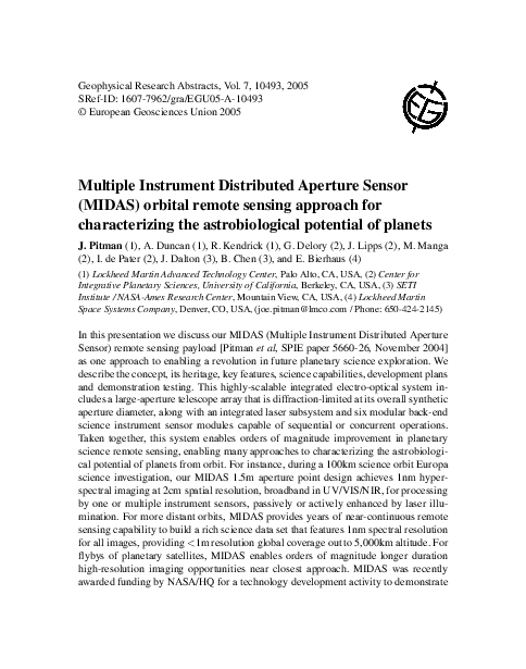 (PDF) Multiple instrument distributed aperture sensor (MIDAS) testbed