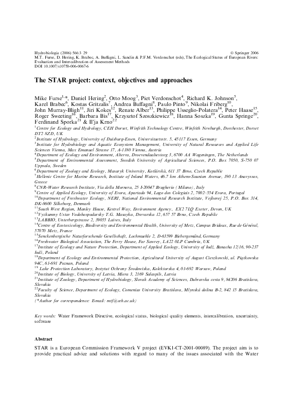 (PDF) The STAR project: context, objectives and approaches