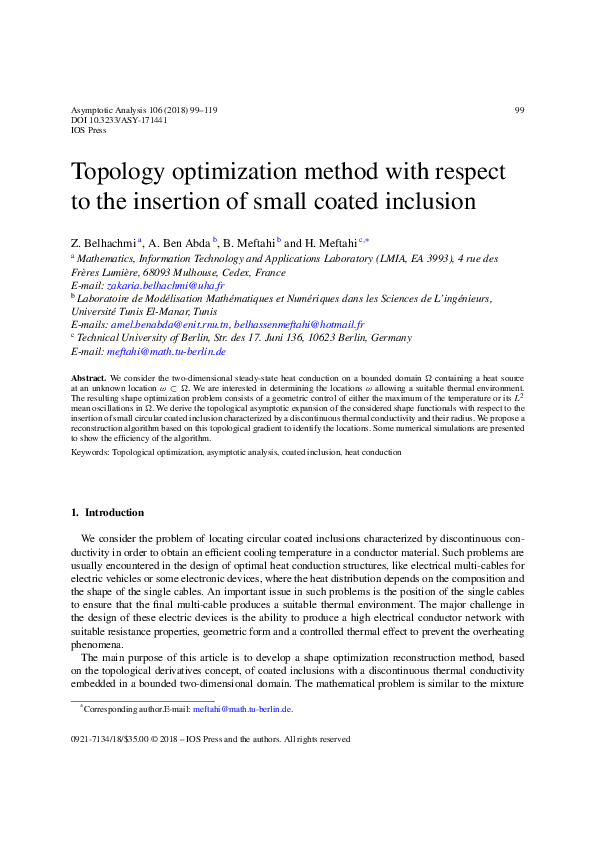 (PDF) Topology optimization method with respect to the insertion of ...