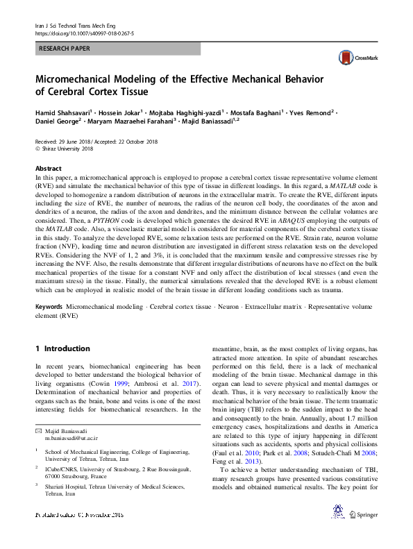 (PDF) Micromechanical Modeling of the Effective Mechanical Behavior of ...