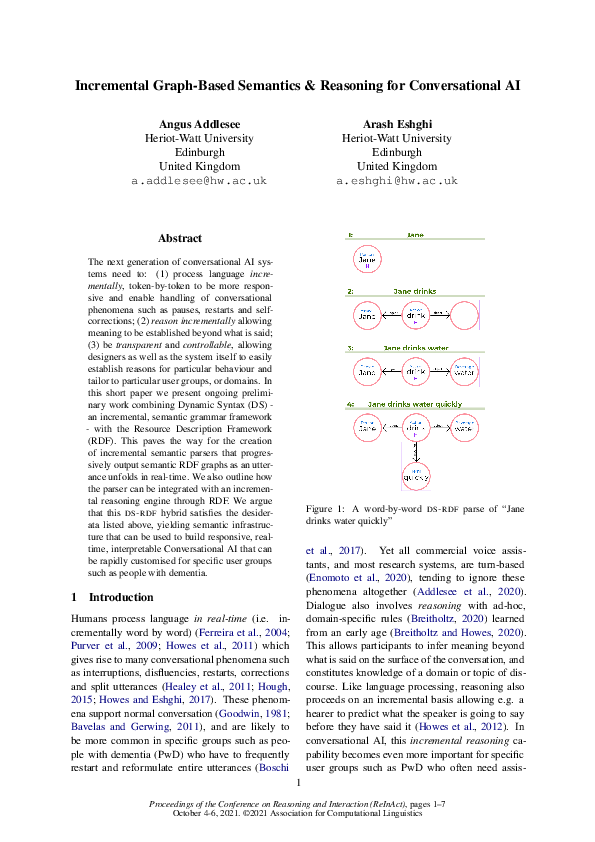 (PDF) Incremental Graph-Based Semantics and Reasoning for Conversational AI
