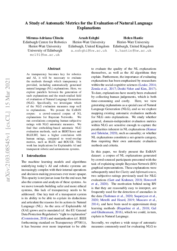 (PDF) A Study of Automatic Metrics for the Evaluation of Natural ...