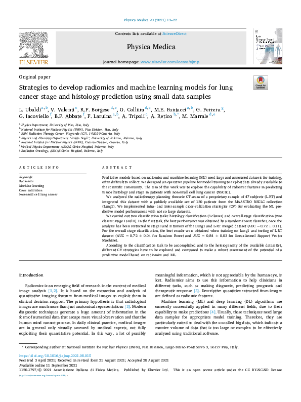 (PDF) Strategies to develop radiomics and machine learning models for ...