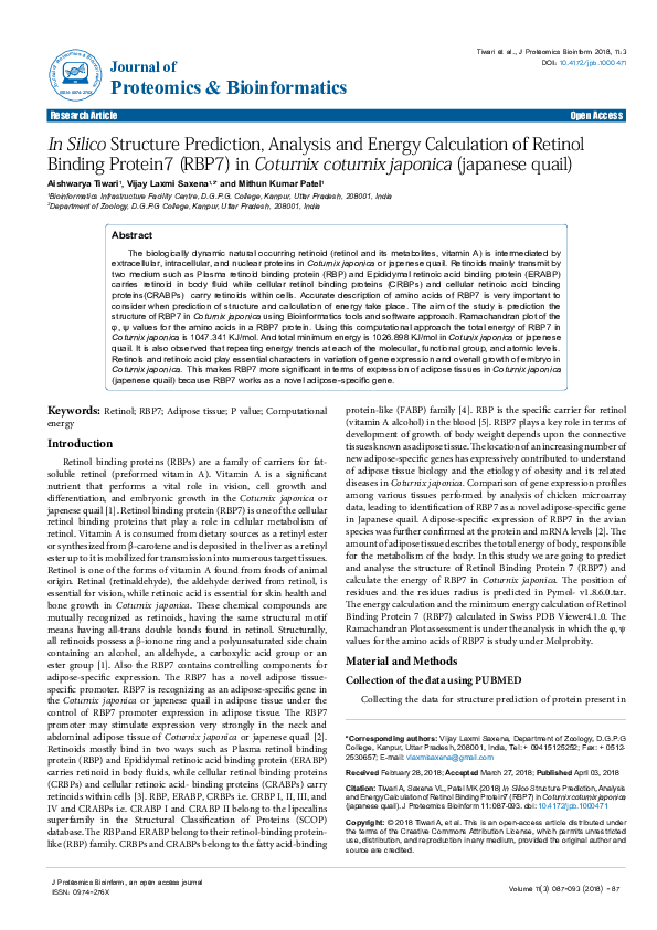 (PDF) In Silico Structure Prediction, Analysis and Energy Calculation ...