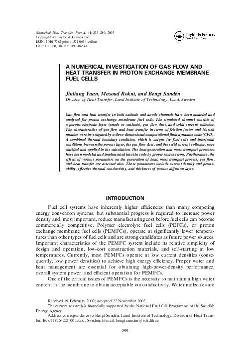 (PDF) A Numerical Investigation of Gas Flow and Heat Transfer in Proton ...