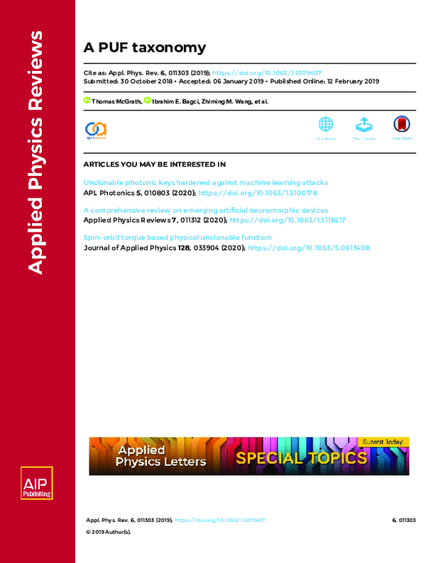 (PDF) A PUF taxonomy