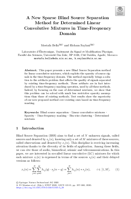 (PDF) A New Sparse Blind Source Separation Method for Determined Linear ...