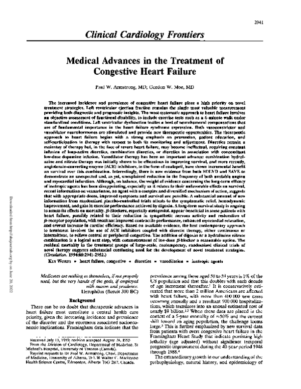(PDF) Medical advances in the treatment of congestive heart failure