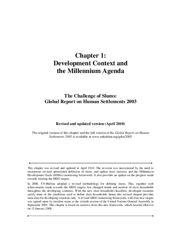 (PDF) The Challenge of slums: global report on human settlements, 2003