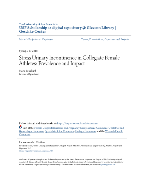 (PDF) Stress Urinary Incontinence in Collegiate Female Athletes ...
